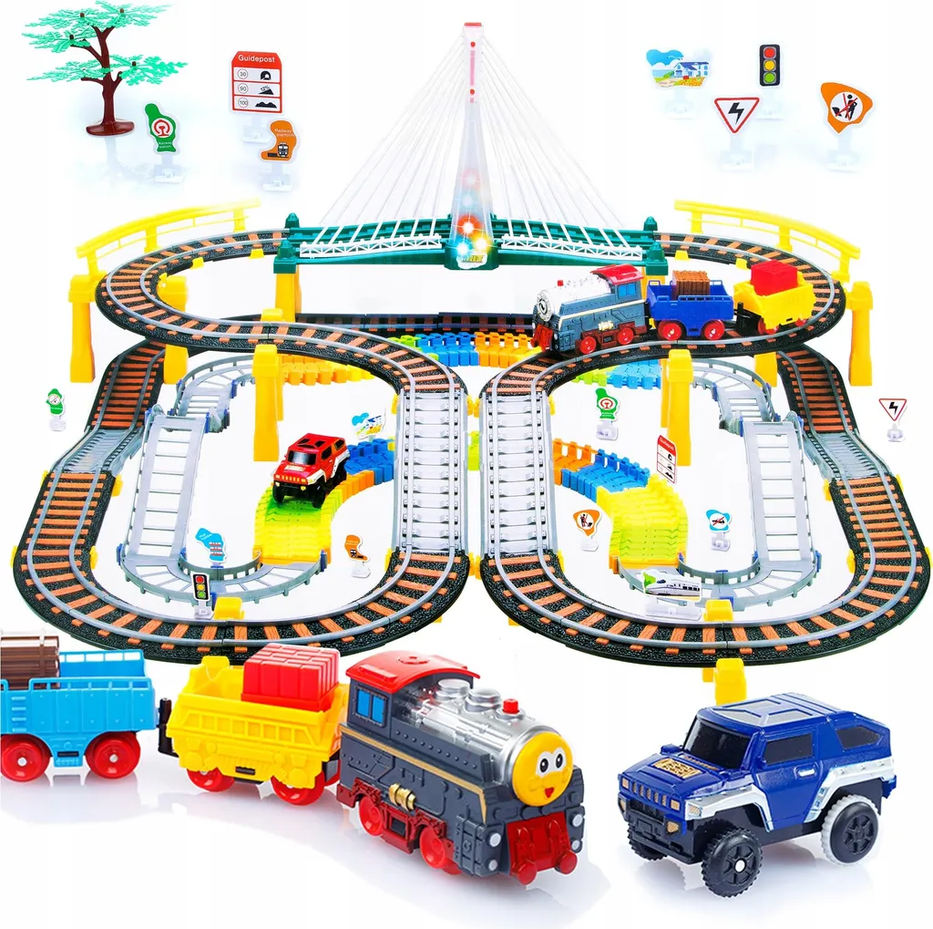 Circuit Train et Auto 2en1 : Fini l'Ennui avec 192 Pièces Son et Lumière