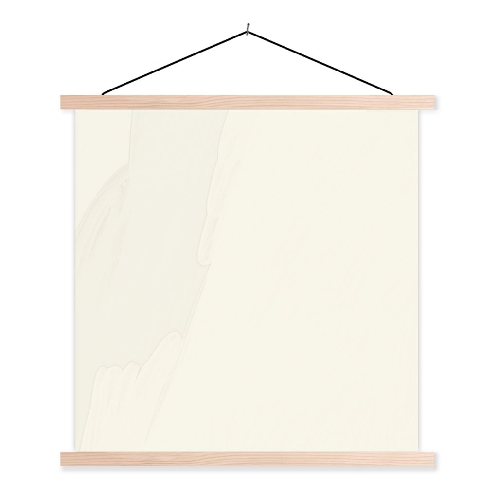 MuchoWow Textilposter Design - Taupe - Abstrakt 40x40 cm mit holzfarbenen Rahmen - Posterleiste