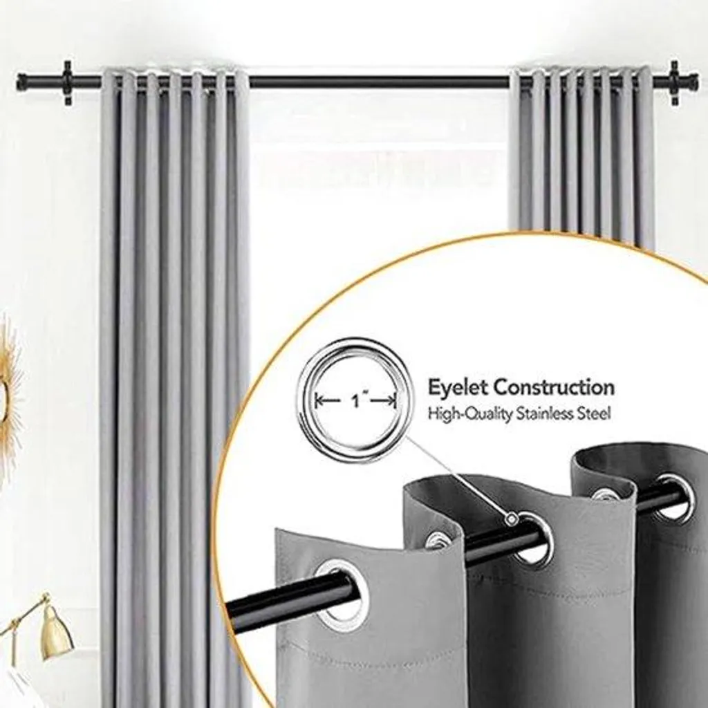 Tringle à rideaux en métal extensible 71-122 cm - Barre robuste noire