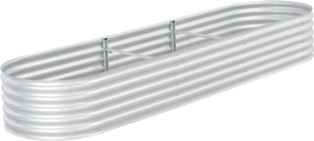 The Living Store Garten-Hochbeet 320x80x44 cm Verzinkter Stahl Silbern