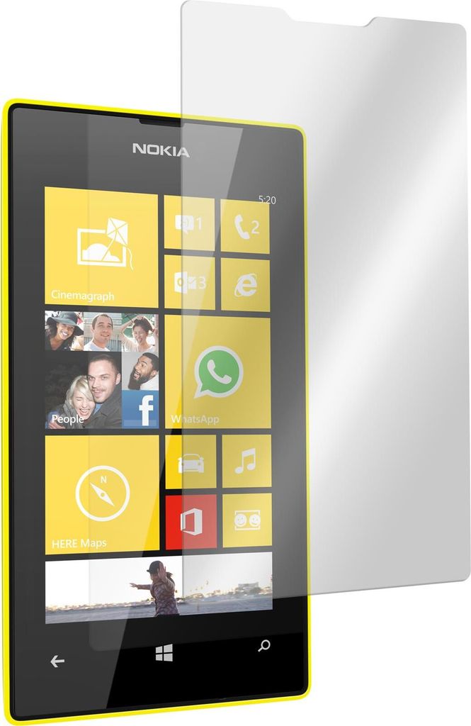1er-Pack PhoneNatic Glas-Folie klar kompatibel mit Nokia Lumia 520 - Panzerglas für Nokia Lumia 520