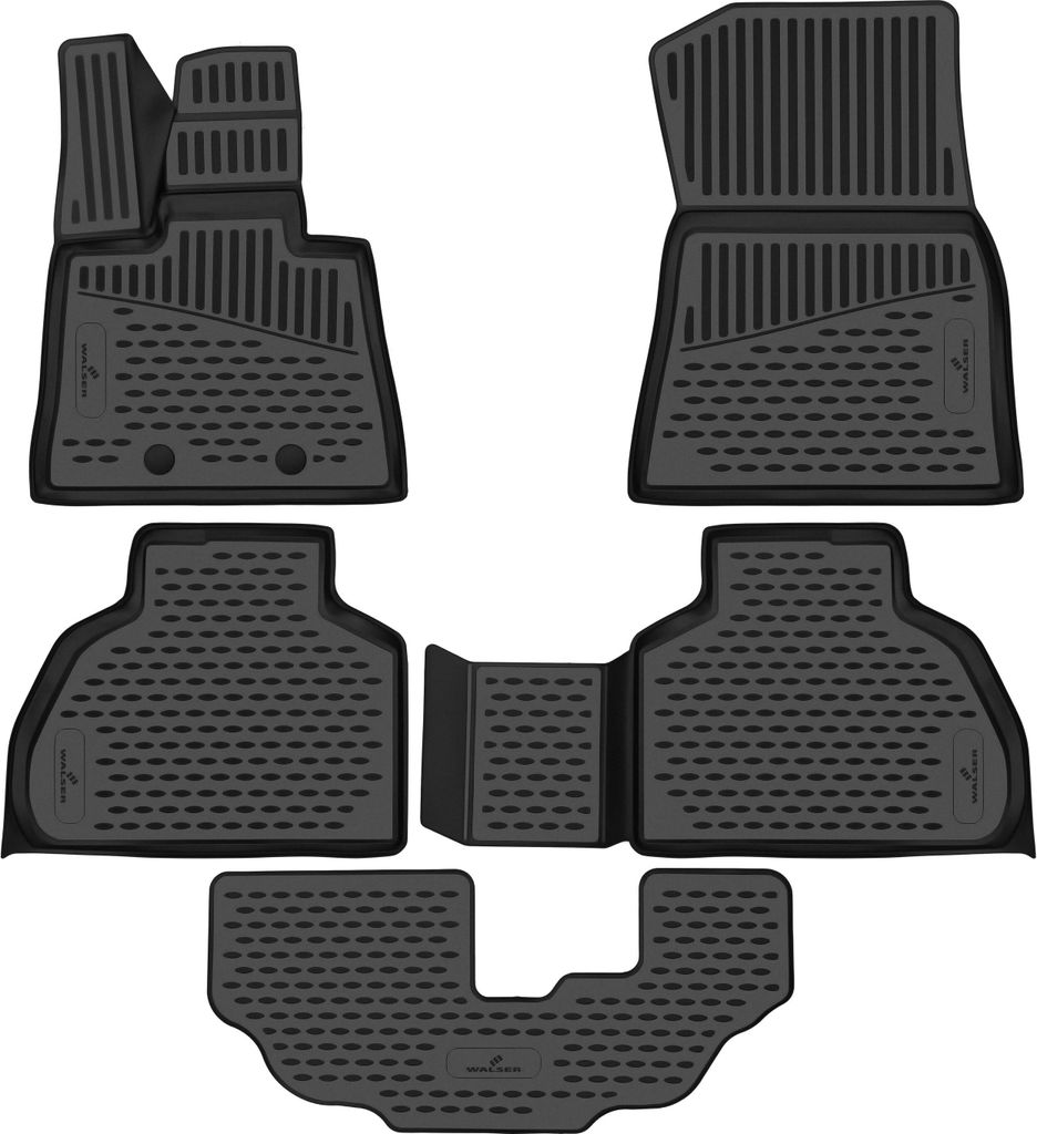 WALSER XTR Gummi Fussmatten Auto für BMW X7 (G07) 03/2019-Heute, 100% passgenaue Auto Fußmatten, robuste Universal Fußmatte Auto, Gummimatten Au...