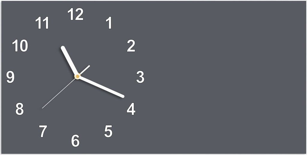 Wanduhr aus Glas mit Motiv Dunkelgrauer Hintergrund- 60 x 30 cm - inkl. Aufhängesystem
