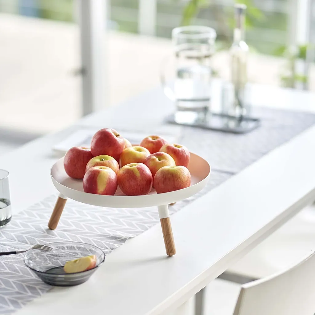 Yamazaki Table d'Appoint Coupe Décorative 32cm Blanche Design Minimaliste - 9