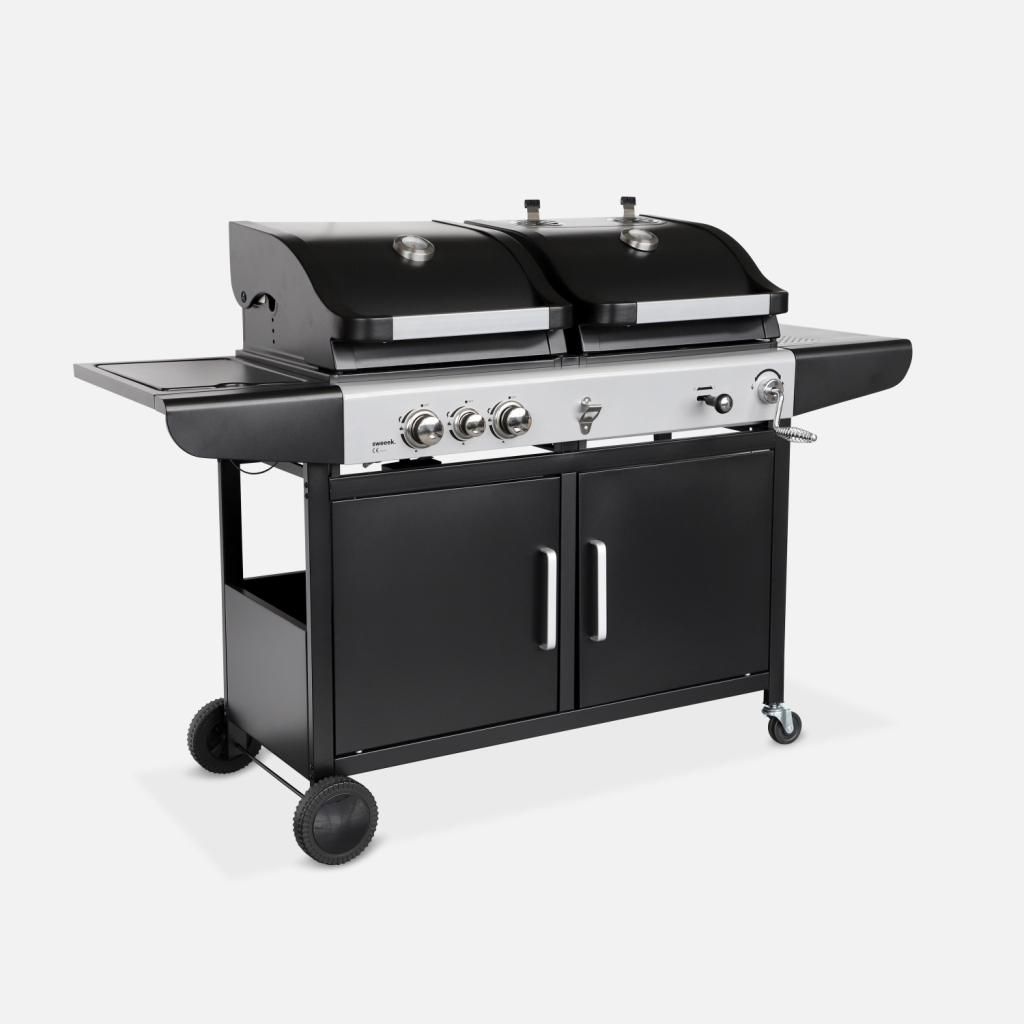Barbecue a gas 2 in 1, 3 bruciatori + 1 fuoco laterale, Immagine del prodotto 