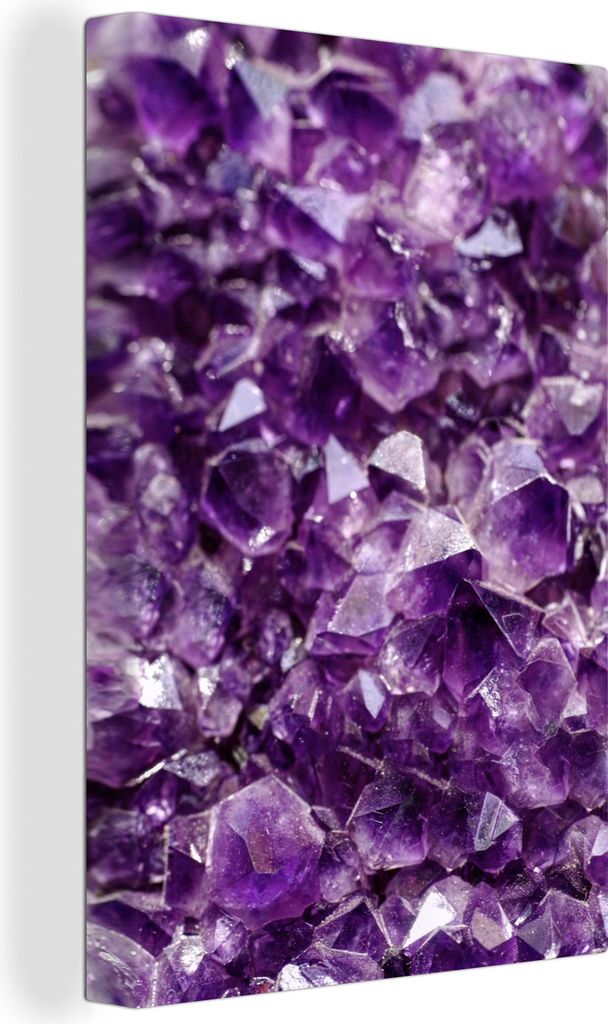 OneMillionCanvasses - Leinwandbilder - 90x140 cm, Nahaufnahme eines violetten Edelsteins, Wandbilder Kunstdruck Wanddekoration - Wandschmucke - S...