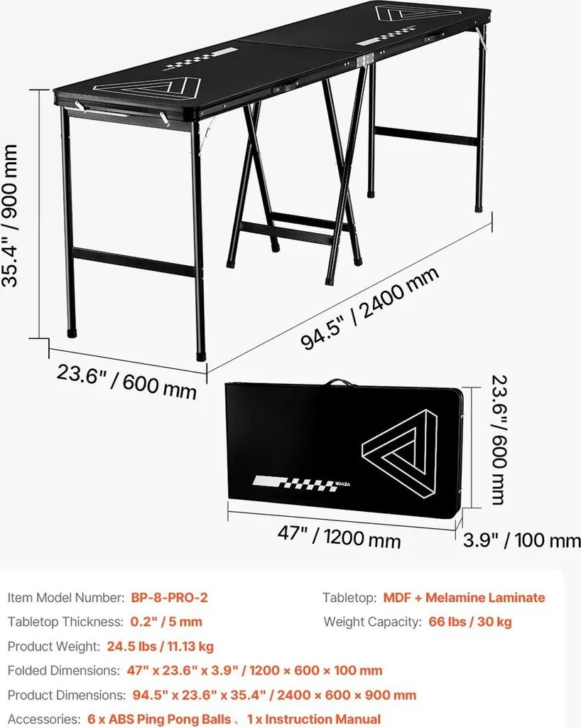 Table Beer Pong Portable 2,4m : Plus de Problème de Place pour vos Soirées