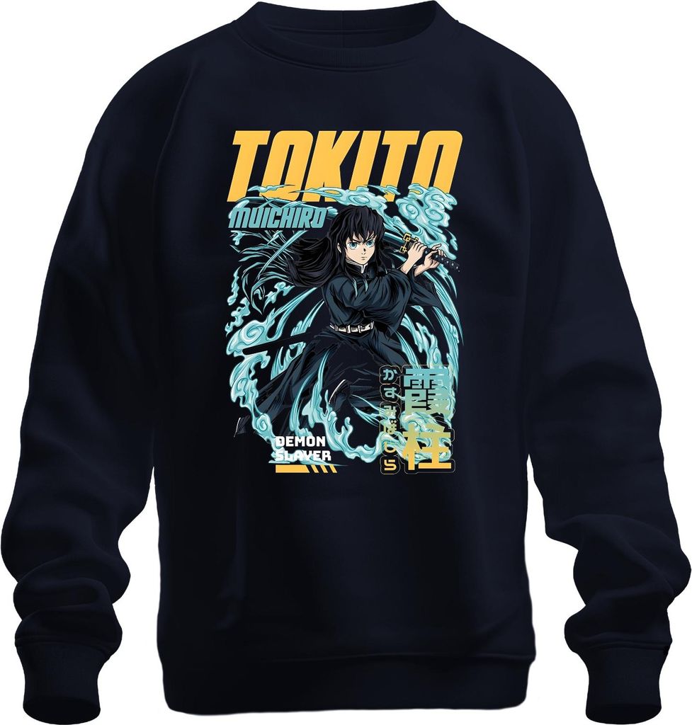 Demon Slayer Tokito Muichiro Mist Hashira Nebel Schwert Geschenk Uni Sweatshirt Pullover, Navy, XXL