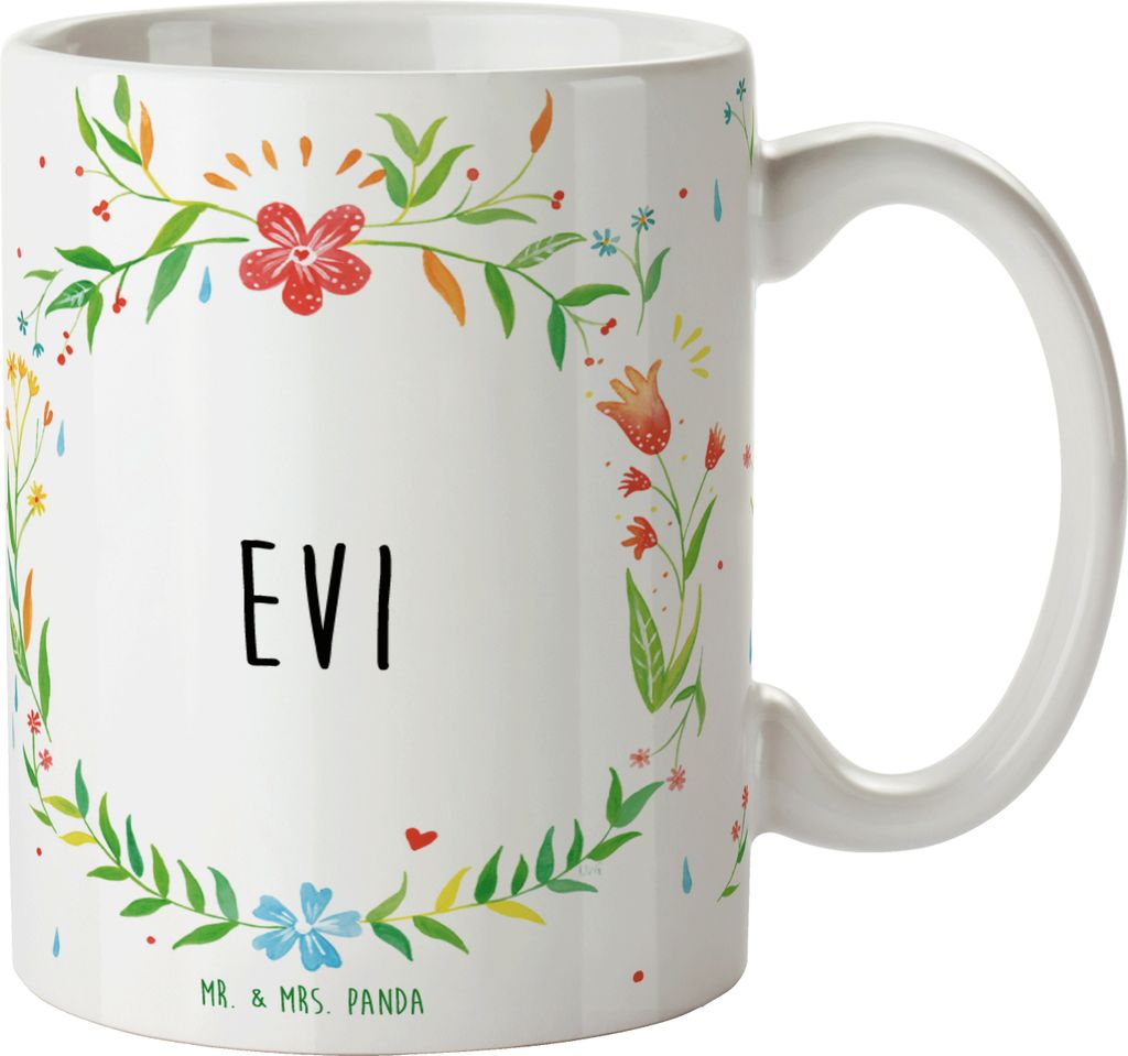Mr. & Mrs. Panda Kaffeebecher Evi - Geschenk, Tasse, bedruckt, Trinkbecher, für büro, Pott, Kaffeetasse