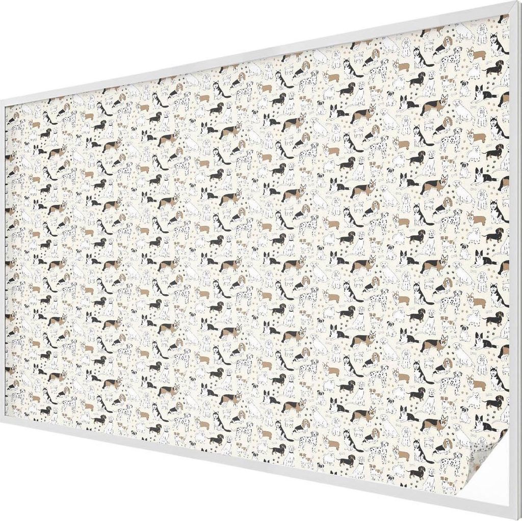 Buntglas Fensterfolie – 146x200 cm – Stained-Glass Design – blickdichte dekorative Sichtschutzfolie – selbstklebend, UV-Schutz – Hundemuster