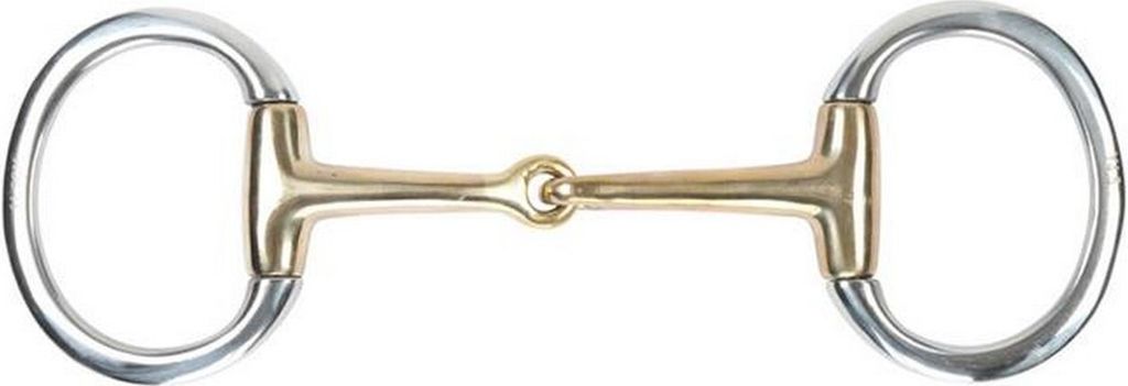 Shires - Messing Einfach-Gebrochen Olivenkopf-Trense ER375 (4,5 in) (Messing)