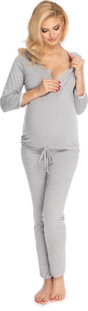 PeeKaBoo Umstandspyjamahose für Damen Twisting grau S/M
