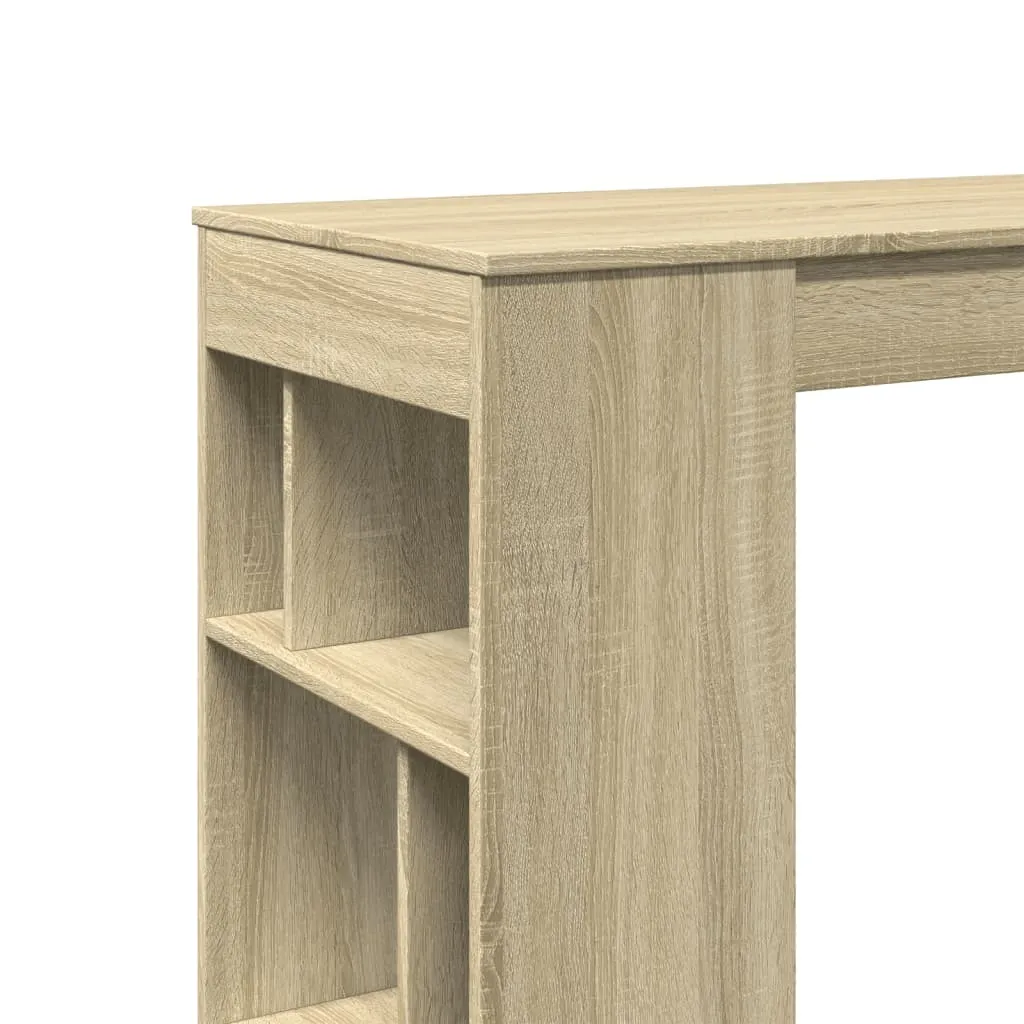 Tavolo Alto da Colazione Rovere Sonoma 102 cm con Porta Bottiglie - 7