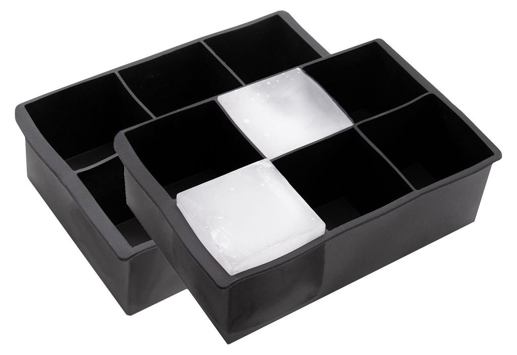 2er Set Eiswürfelform Silikon, Würfel 5x5x5 cm, schwarz Produktbild 