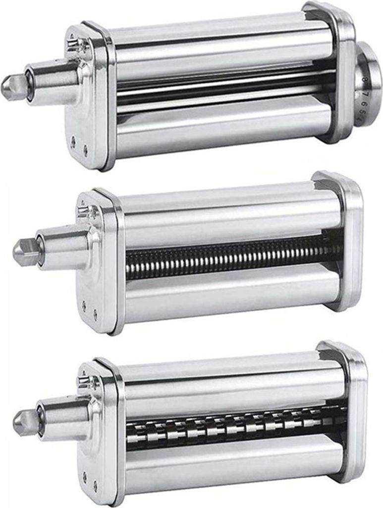 Pasta Maker Aufsatz 3-in-1 Pasta Roller Cutter Teile Nudeln Pressmaschine Kompatibel mit KitchenAid Standmixern fuer Pasta Sheet Spaghetti Fettuccini