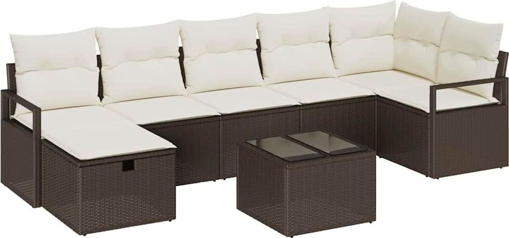 Sofa Set mit Kissen 5 pcs Poly-Rattan