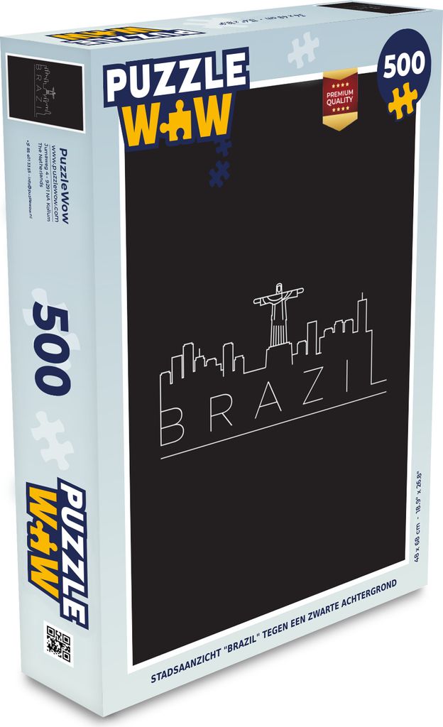 MuchoWow Puzzle 500 Teile Stadtbild "Brasilien" vor schwarzem Hintergrund - Denken - Spiel - Toy