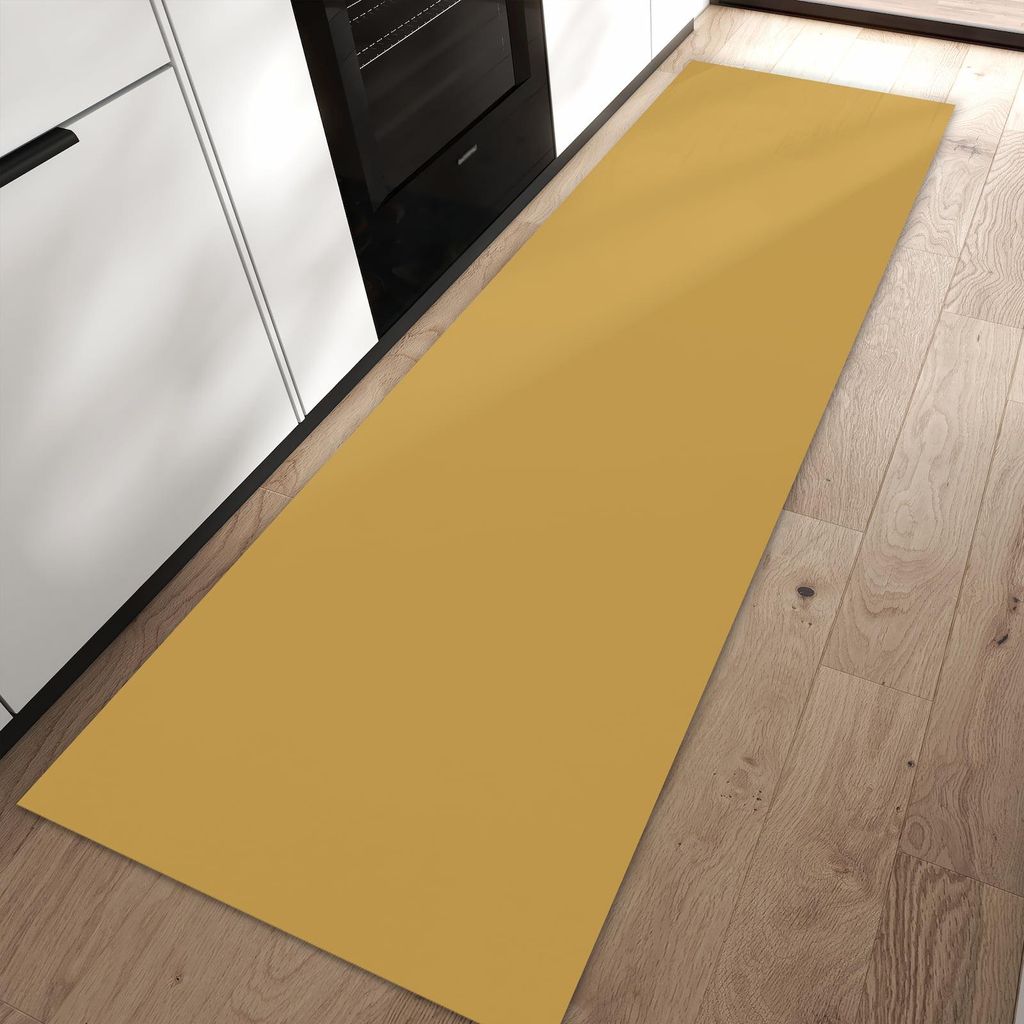 Küchenteppich 60x90cm rutschfest & abwischbar PVC Läufer - Khakibrauner Hintergrund