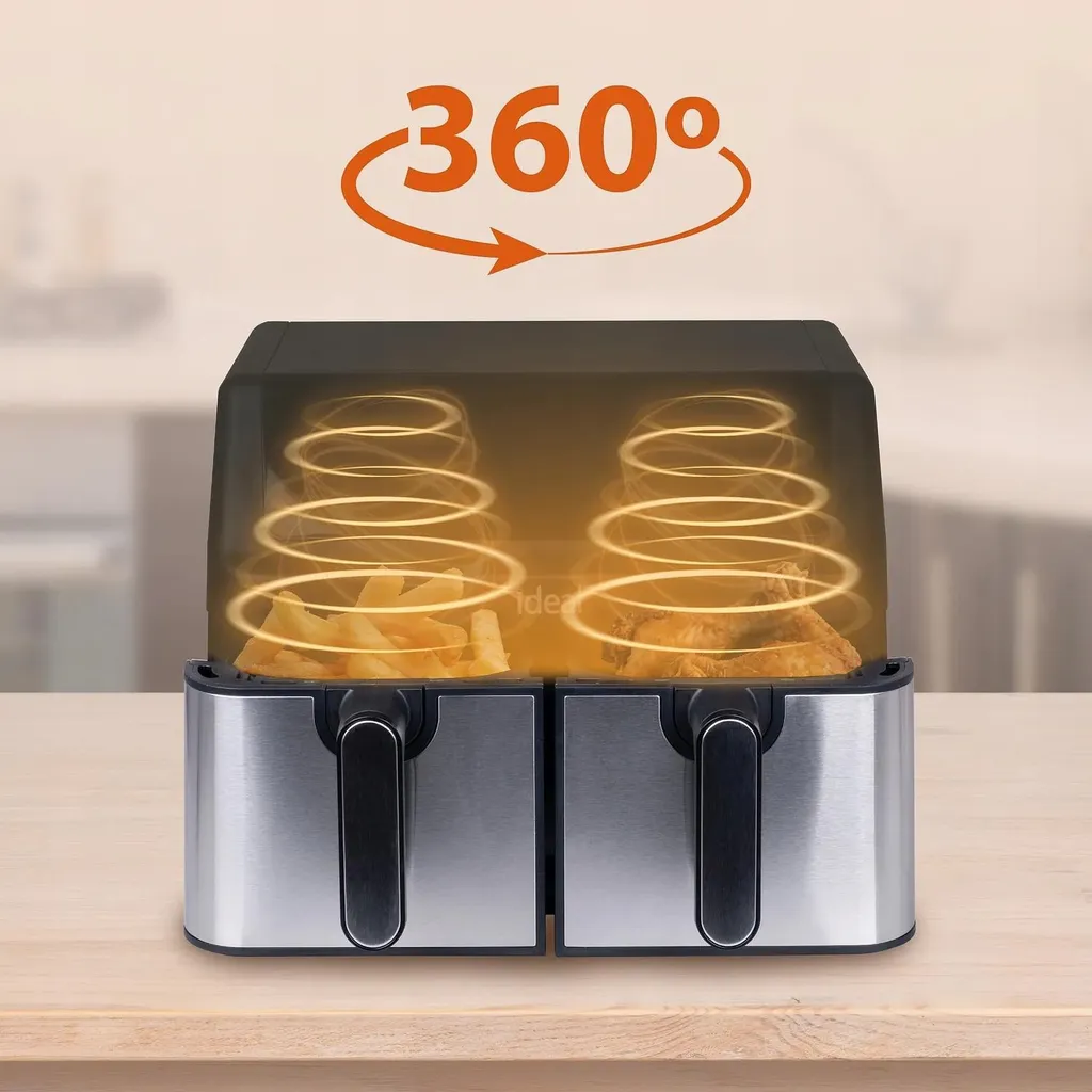 Friteuse airfryer 9L Eldom IDEAL pour cuire deux plats simultanément - 12
