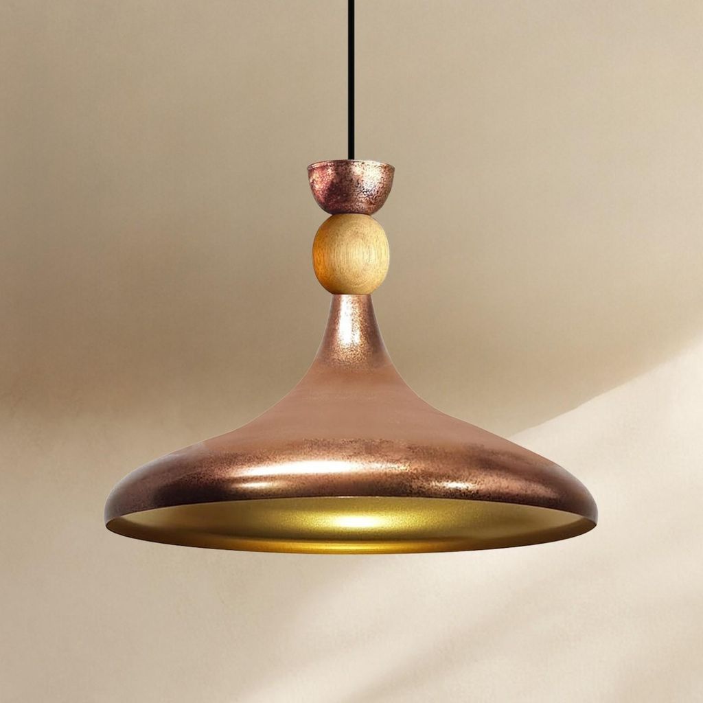 Pendelleuchte Ø35 cm Kupferfarbe Metall E27 Moderne Lampe, Ohne Leuchtmittel