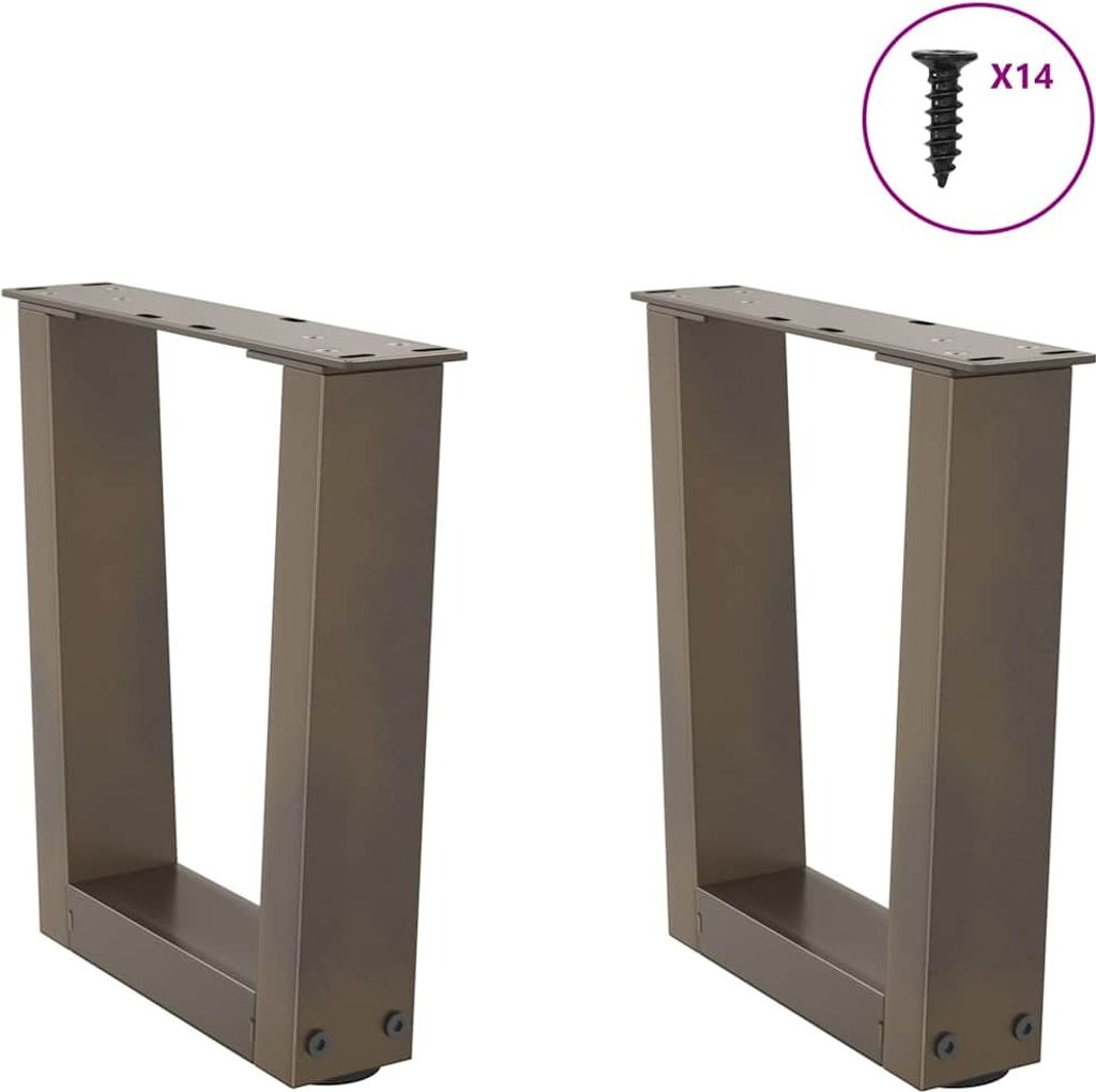 "2026 Aktion"Tischbeine - Tischgestell für Couchtisch, Esstisch - Couchtischbeine V-Form 2er-set Naturstahl 30x(30-31,3) cm Stahl DEMöbel 2347917