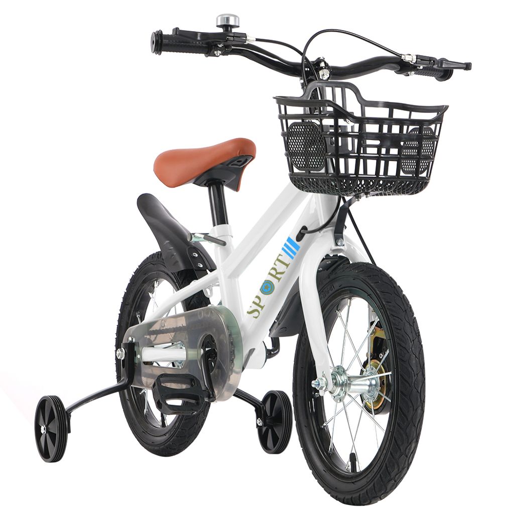 16‘’ Kinderfahrrad für ab 2-5 Jahre,Fahrrad Kinderrad mit Stützräder & Korb,Tretfahrrad Fahrrad für Schulung Outdoor Reiten,Höhenverstellb...