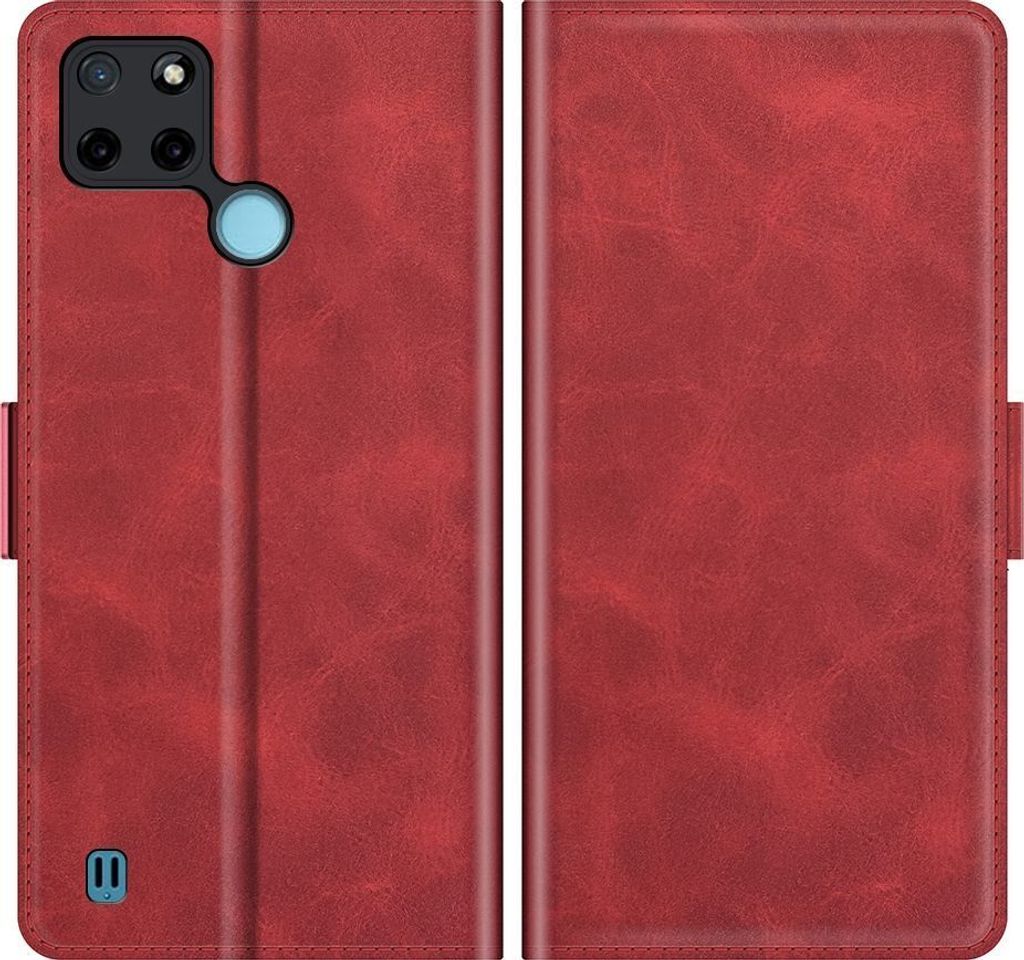 Mobigear Slim Magnet Realme C25Y Hülle Klapphülle Geldbörse - Rot