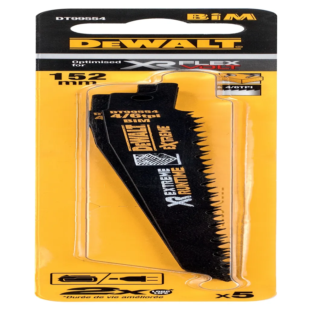 Lame Sega Sabina DEWALT Flexvolt 152mm 5 Pezzi - Taglio Universale