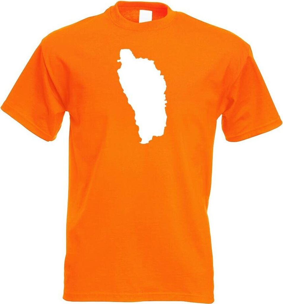 Kiwistar - T-Shirt - orange - Dominica Umriss Kontur Herren Funshirt Bedruckt Design Sprüche Spruch Motive - mit Motiv Bedruckt - Funshirt Design ...