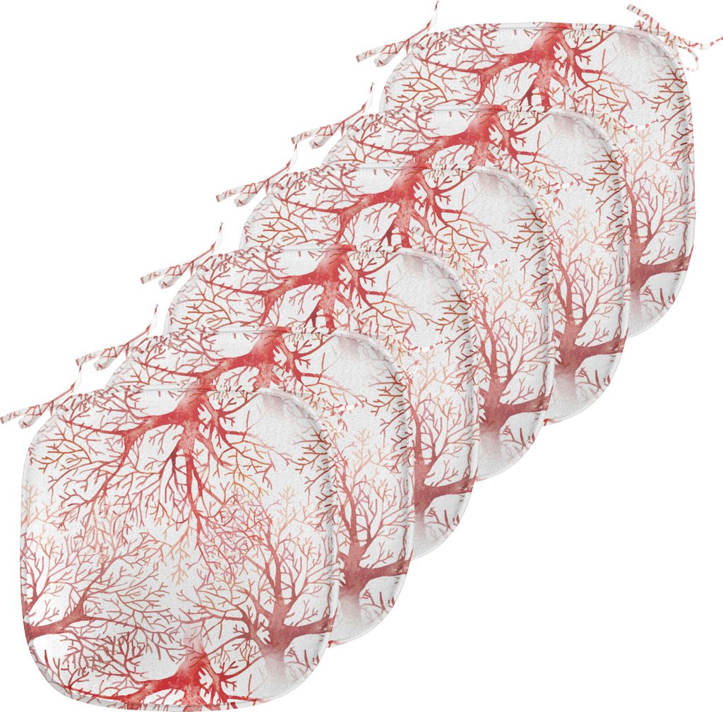 ABAKUHAUS Koralle Polster für Esszimmerstühle, Aquarell Branchs Fall, Dekoratives wasserfestes Kissen mit Riemen für Küchensitze, 40 cm x 40 cm...