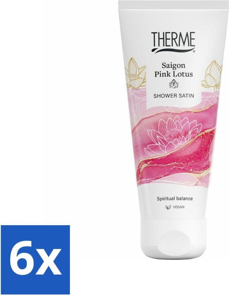 Therme – Saigon Pink Lotus – Satindusche – Erfrischend – Pflegend – 200 ml - Vorteilspack - 6 Stücke