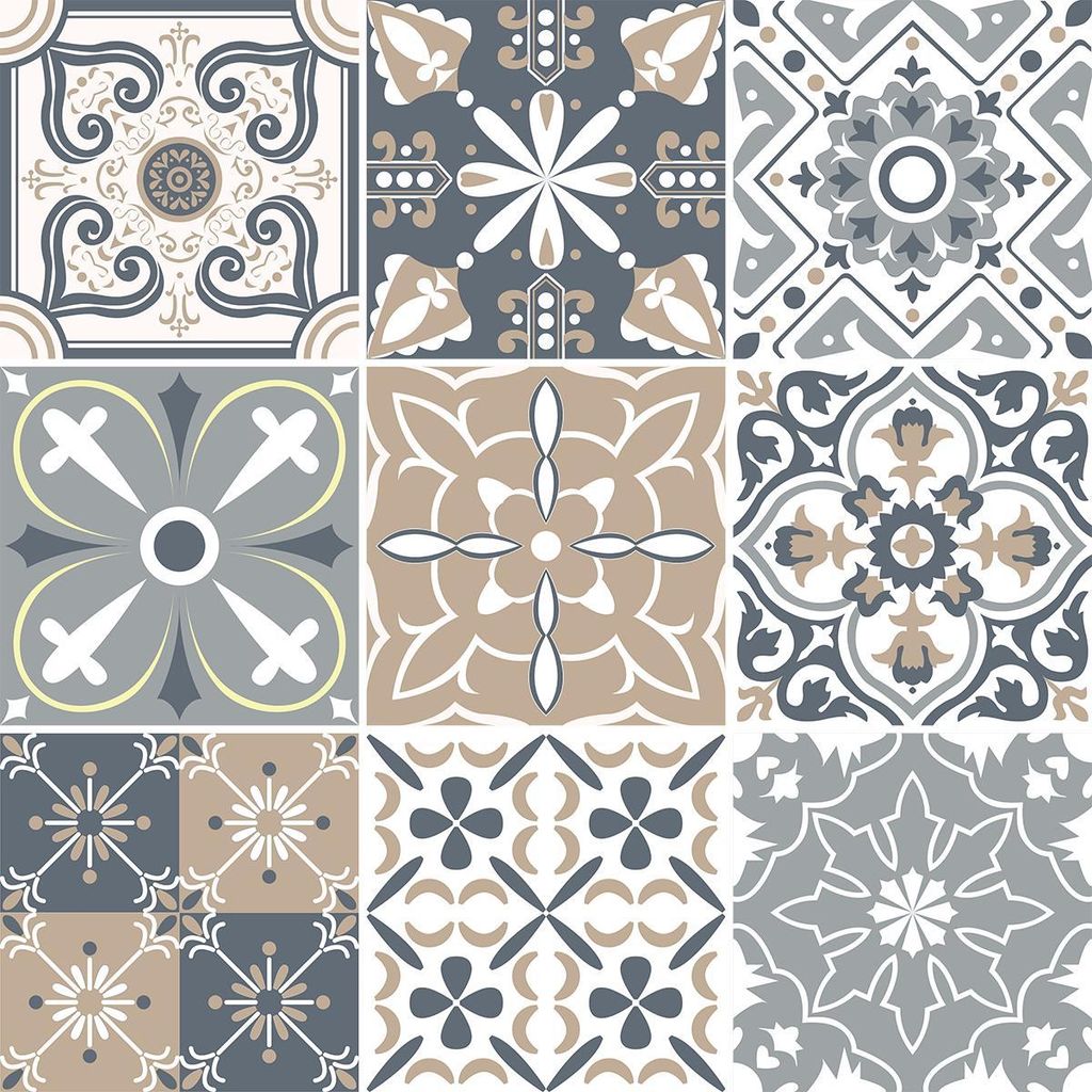 Selbstklebende Fliesenaufkleber für Küche und Bad – 9 EFERNOZA AZULEJOS Fliesenaufkleber – 9 Aufkleber 20 x 20 cm