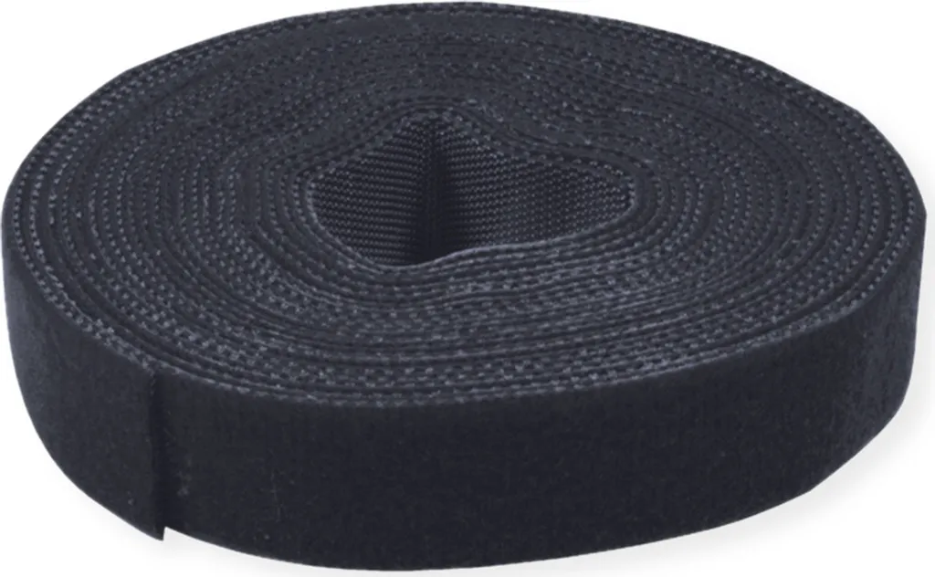 VALUE Nastro a Strappo 10mm x 25m Nero | Rotolo Organizzatore Cavi Professionale