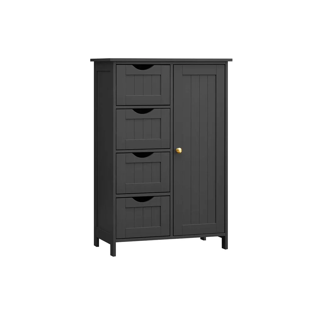 Meuble salle de bain gain de place noir pour ranger vos affaires