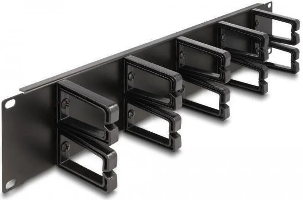 Panneau de pose Delock pour gestion des câbles de rack 19 pouces noir
