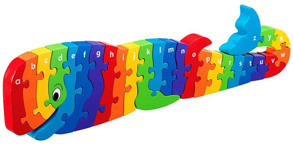 Apprendre l'alphabet sans s'ennuyer : Puzzle bois Wal Whoopi 26 pièces