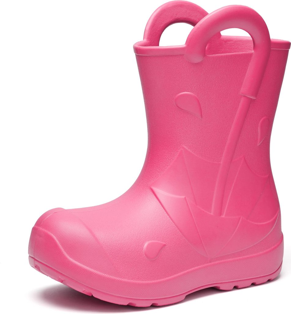 Ladeheid x Camminare Gummistiefel Kinder aus ultraleichtem EVA, wasserdicht, rutschfest und bequem, mit elegant geprägtem Splash-Design aus Wellen...