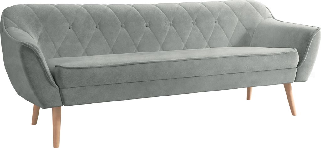 MIRJAN24 Sofa Skand 3, Polstersofa mit Wellenfeder, Holzfüße, Wohnzimmer Kollektion (Farbe: Kronos 53)