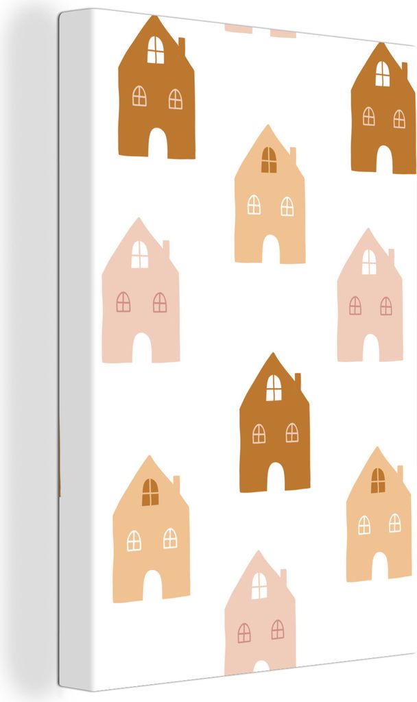 OneMillionCanvasses - Leinwandbilder - 90x140 cm, Kinder - Haus - Muster, Wandbilder Kunstdruck Wanddekoration - Wandschmucke - Schlafzimmer