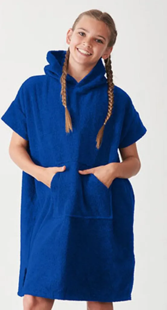 Cape de bain enfant 10-13 ans pour piscine et plage bleu Royal TC811