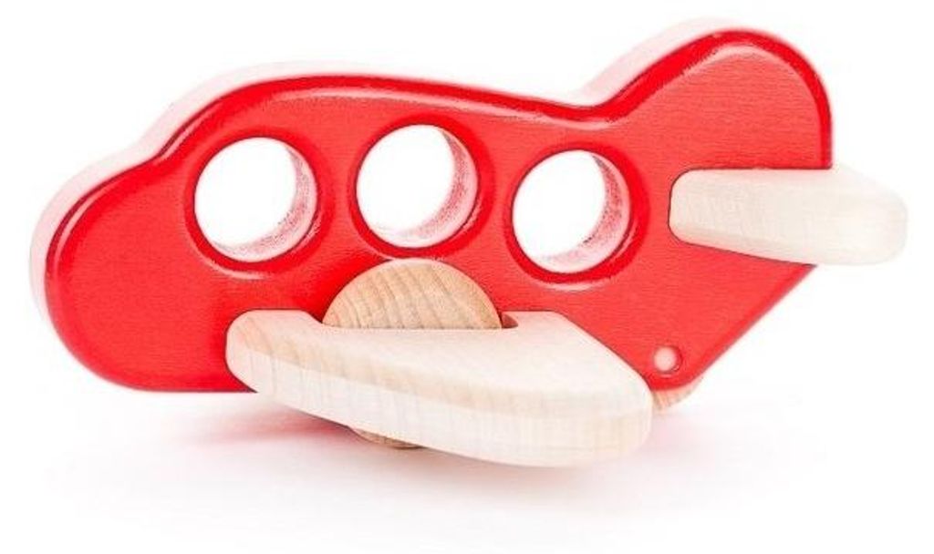 Bajo Holzspielzeug Fahrzeug Flugzeug rot - langlebiges Kinderspielzeug