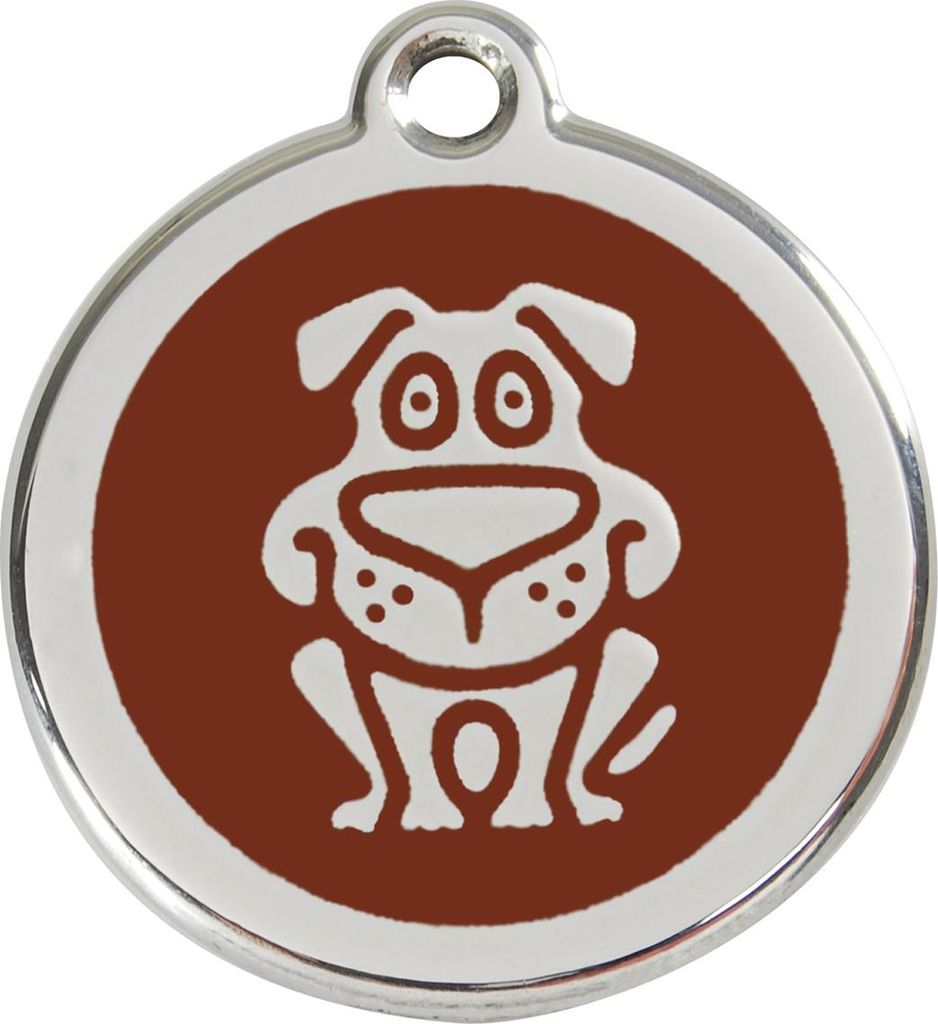 RedDingo Hundemarke mit individueller Gravur Dog braun, Größe: S