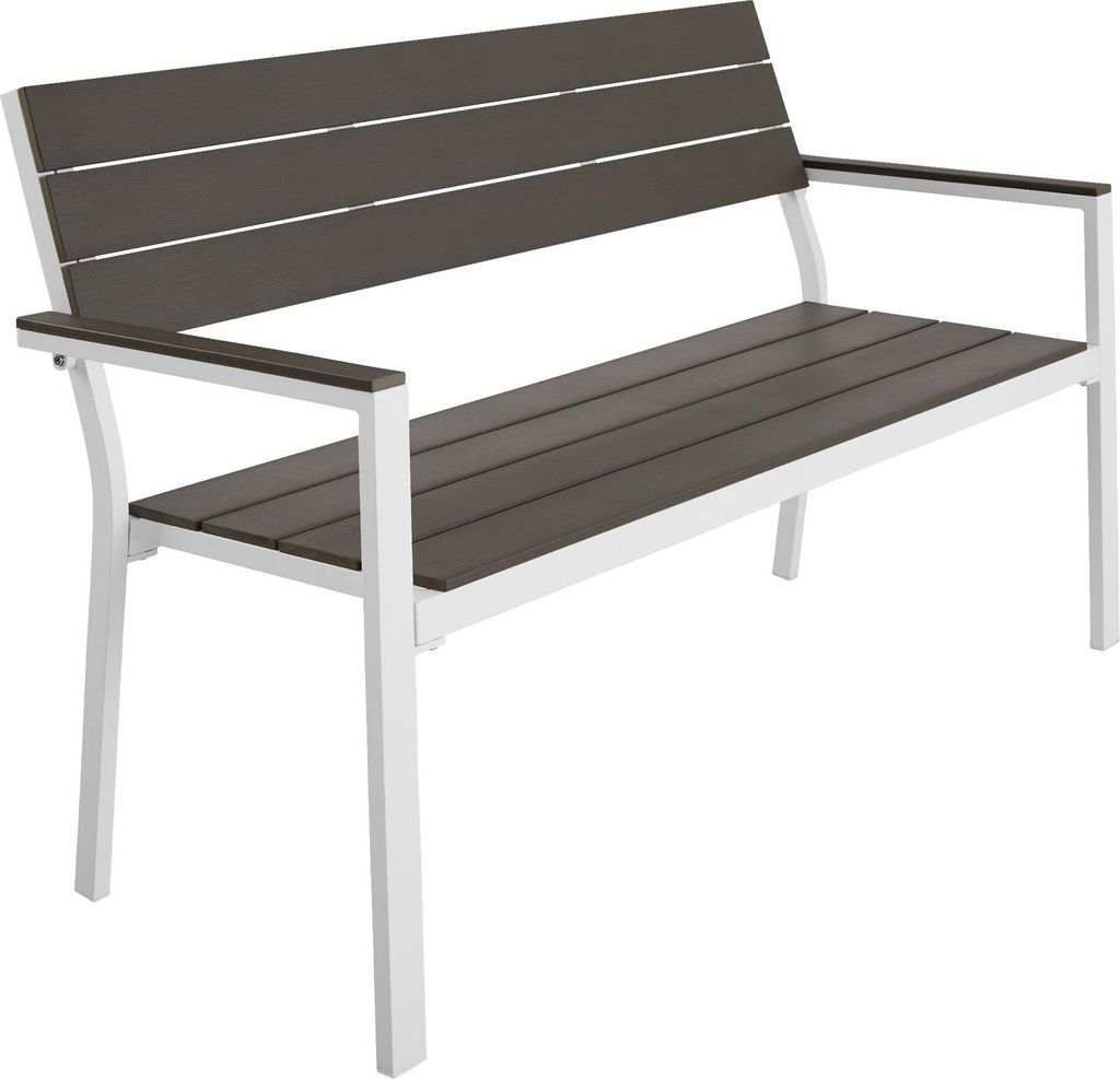 tectake Aluminium Gartenbank Line 2-Sitzer 128 x 59 x 88 cm