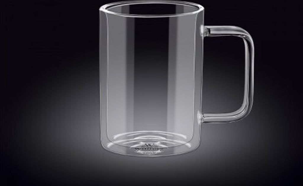 WILMAX England Thermoglasbecher Kaffeebecher Teebecher doppelwandiges Glas 400ml, 2er Set, Thermobecher transparent, Variante:400ml (2er-Set)