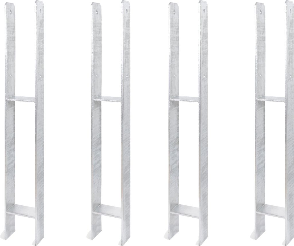 Alberts 4 x H-Pfostenträger, 91x800 mm, Materialstärke 6 mm, Tiefe 60 mm, feuerverzinkt