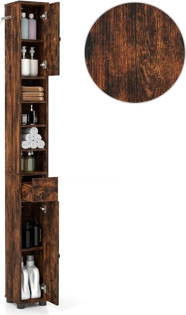 Mobiletto Bagno Alto Stretto Salvaspazio - Ripiani per Tutta la Famiglia