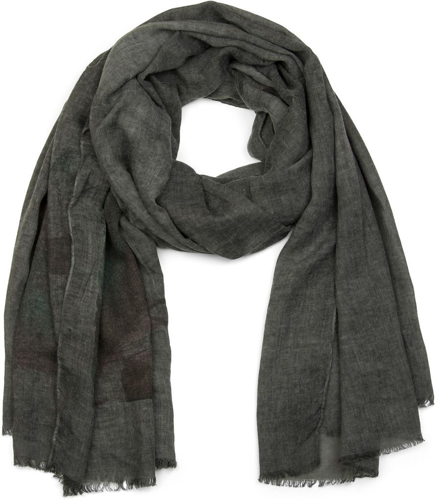 styleBREAKER Schal mit Feder Print im Boho Style, Fransen Produktbild 