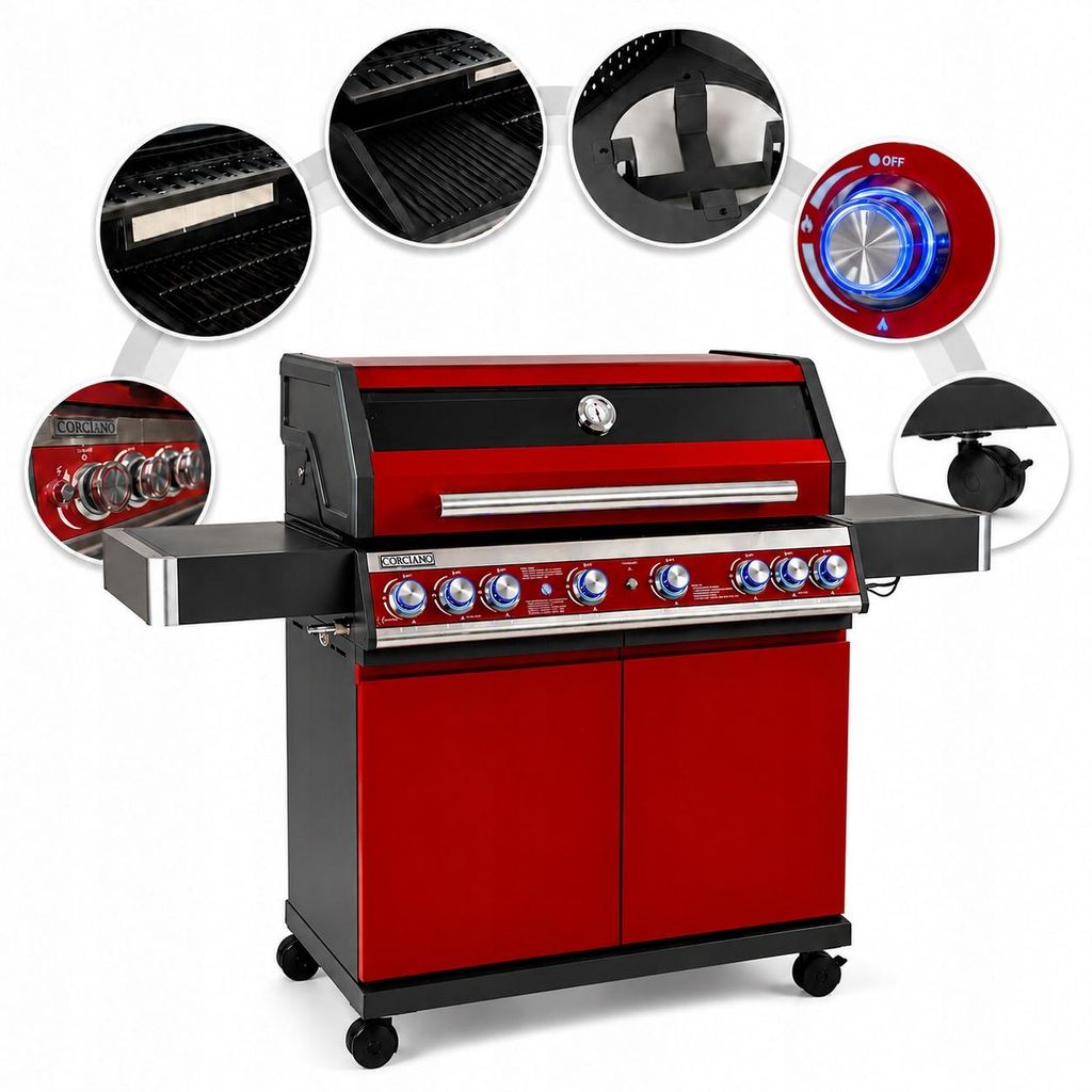 Grill Gazowy Premium 23.5 KW Corciano 6+2 palnik żarowy Zdjęcie produktu 