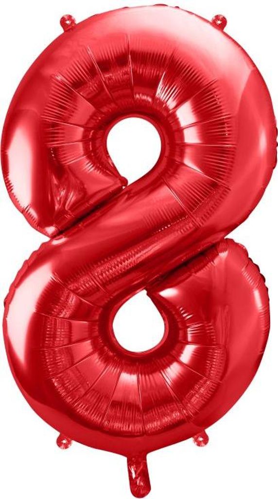 Ziffernballon Zahlenballon Geburtstag Ziffern Silvester Rot - 8