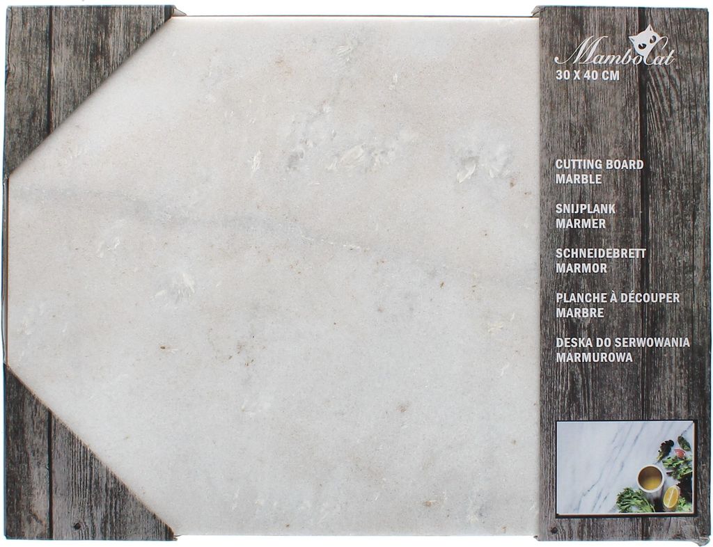 Marmor-Schneidebrett 40 x 30 cm weiß-grau Tisch-Untersetzer Produktbild 5